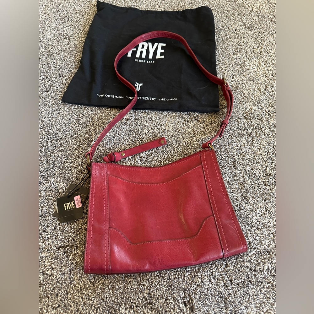 Frye (Melissa) Red Leather Crossbody Bag - Picture 6 of 7